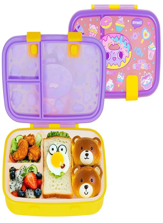 YOYTOO Cute Cartoon Bento Lunch Box for Kids, 800ml/27oz BPA-Free Leak-Proof Food Containers with 3 Compartments, Dishwasher Safe, Back to School Students Lunches Size for Ages 3-7 - Image 1